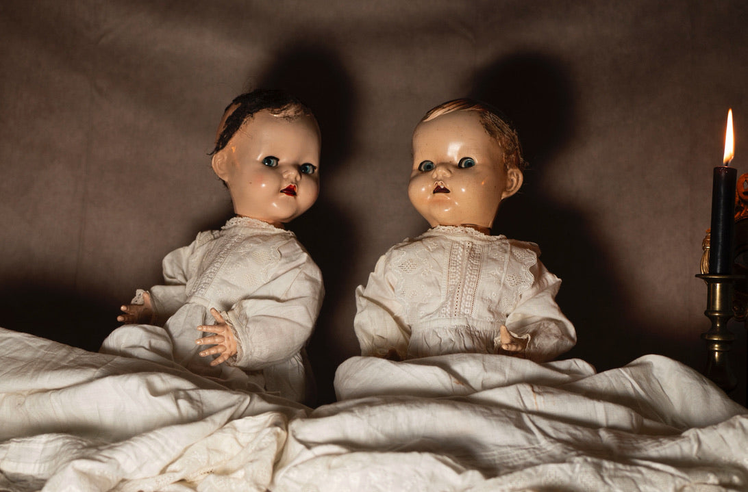 Haunted Doll The Twins Active Paranormal Spirit Dolls Antique Protective Guardian Spirit 50 cm